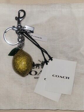 COACH Gold Glitter Lemon Keychain Charm